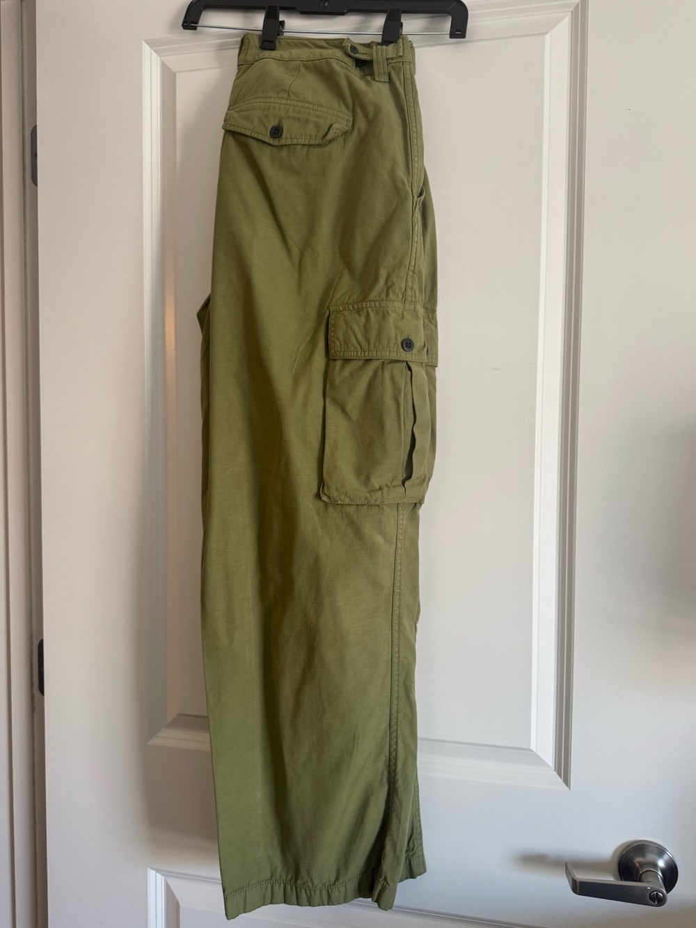 Madewell Tall Cargo Pants 32T Low Slung Straight Olive Green Wide Leg
